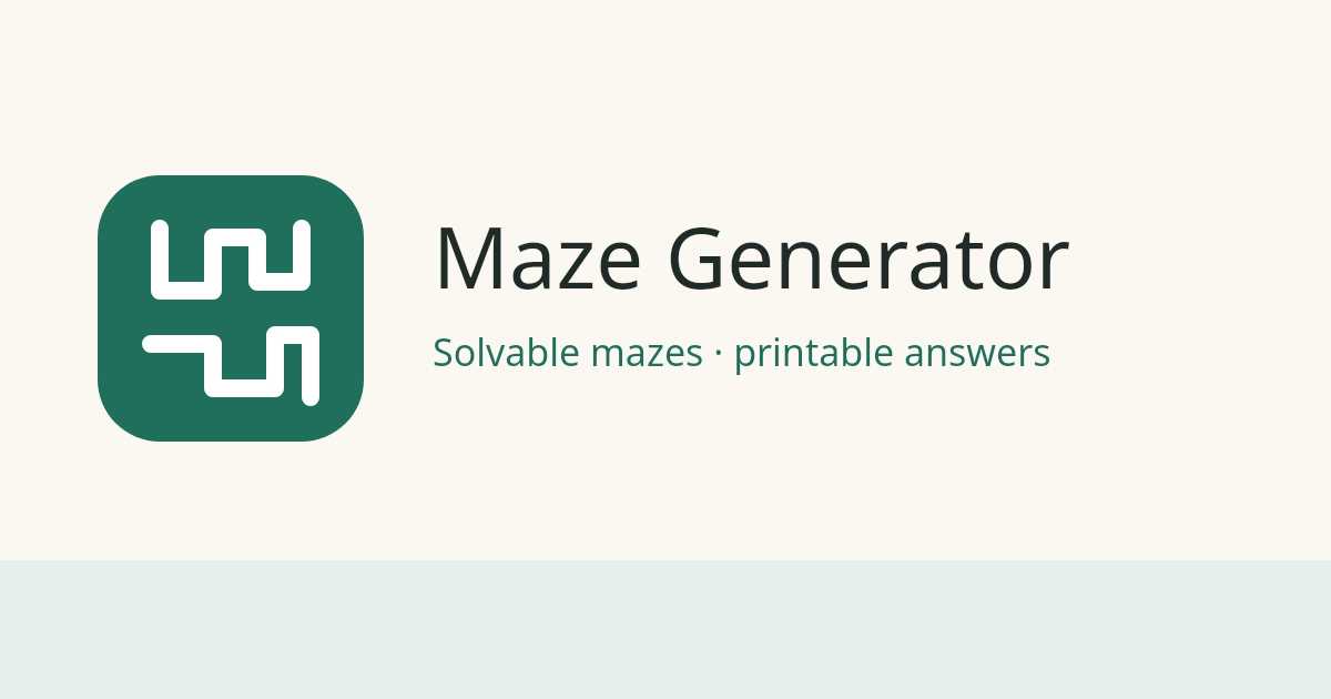 Free Maze Generator: Custom Shapes & PDF/SVG Export preview